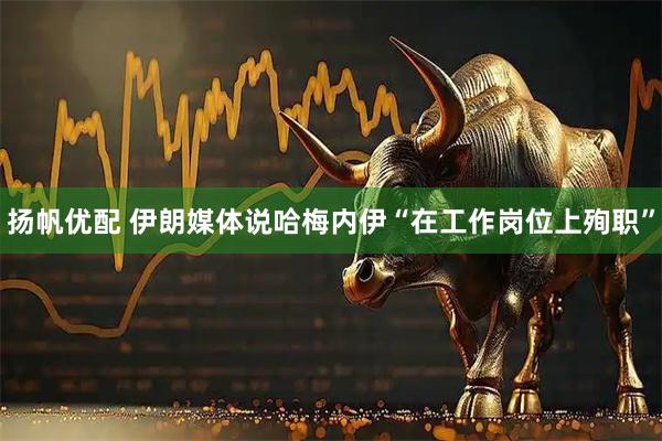 扬帆优配 伊朗媒体说哈梅内伊“在工作岗位上殉职”